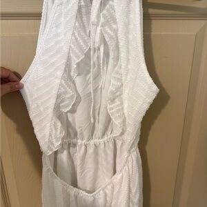 White Sleeveless Textured Dress